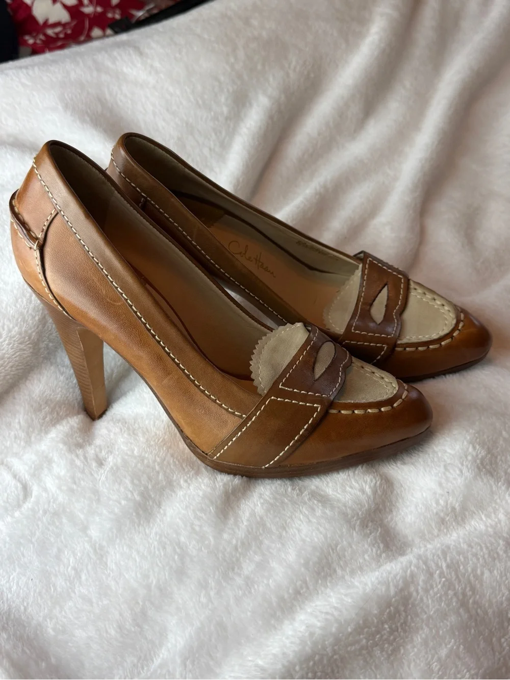 Cole Haan Nike Air Two-Tone Leather Loafer Pumps
